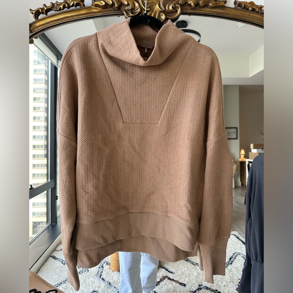 Calia Brown Mock Neck Crew